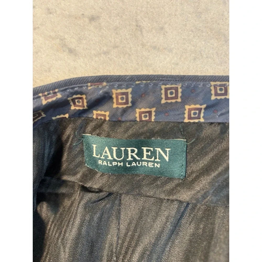 Lauren Ralph Lauren Pants 38x31 Navy Wool Trousers Preppy Flat Front Business